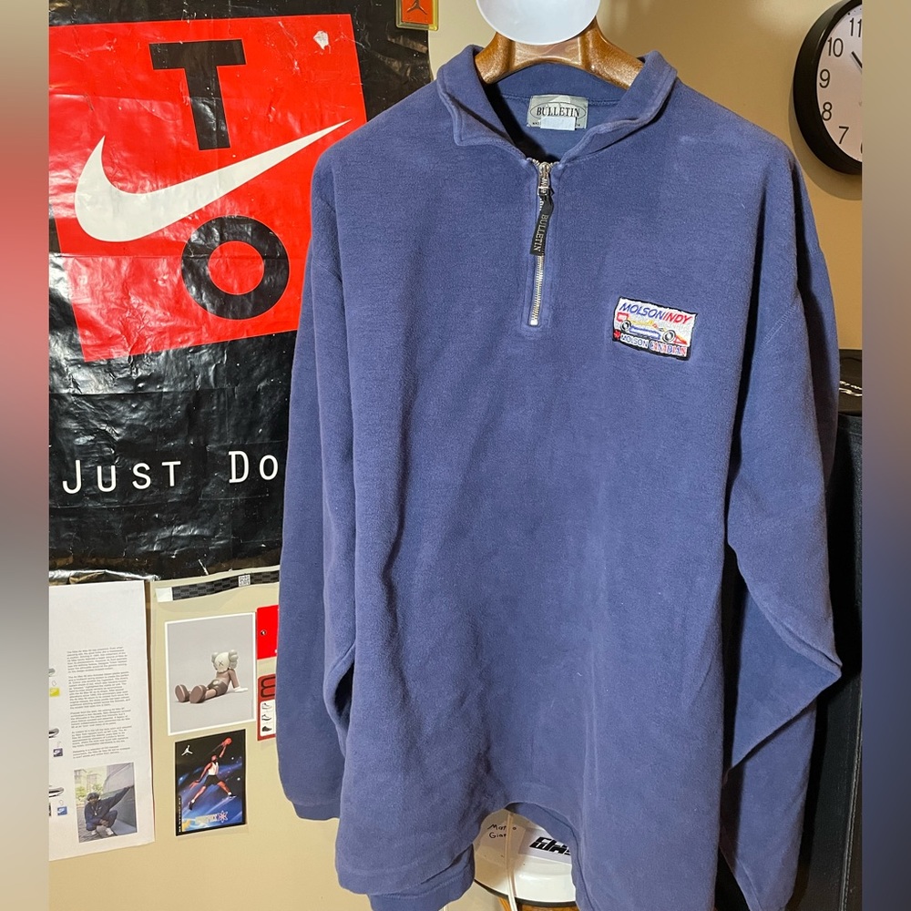 Thick molson Indy racing made in Canada 1/4 zip fleece